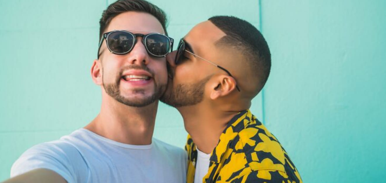 Man looking at sunrise